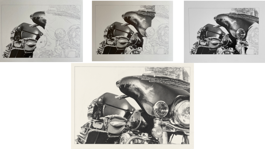 pencil drawing motorcycle art harley davidson